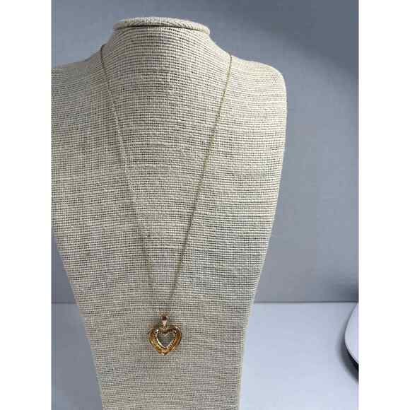 NEW Genuine Natural 1/4 CT TW Diamond Heart Gold On Sterling Silver Necklace - Picture 4 of 6